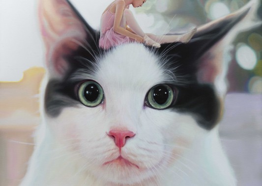 Hello my cat  45.5x33.4cm oil on canvas 2019_SOLD